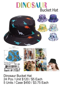 Dinosaur Bucket Hat 24 Pcs.